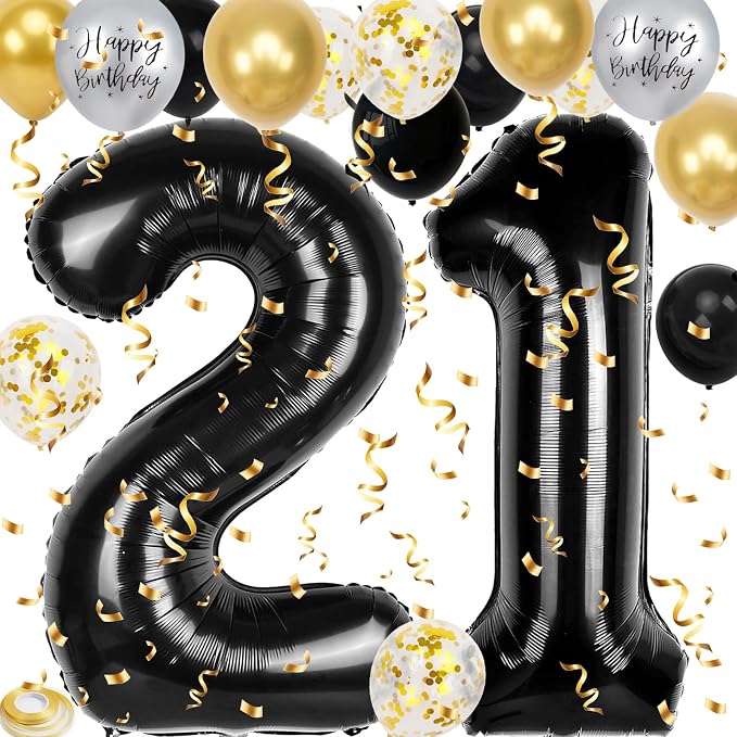 21st Birthday Decorations for Him, 40 inch 21 Balloon Numbers by Unknown