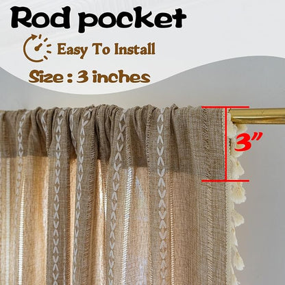 Sutuo Home Boho Curtains Valance 18 inch - Image 5