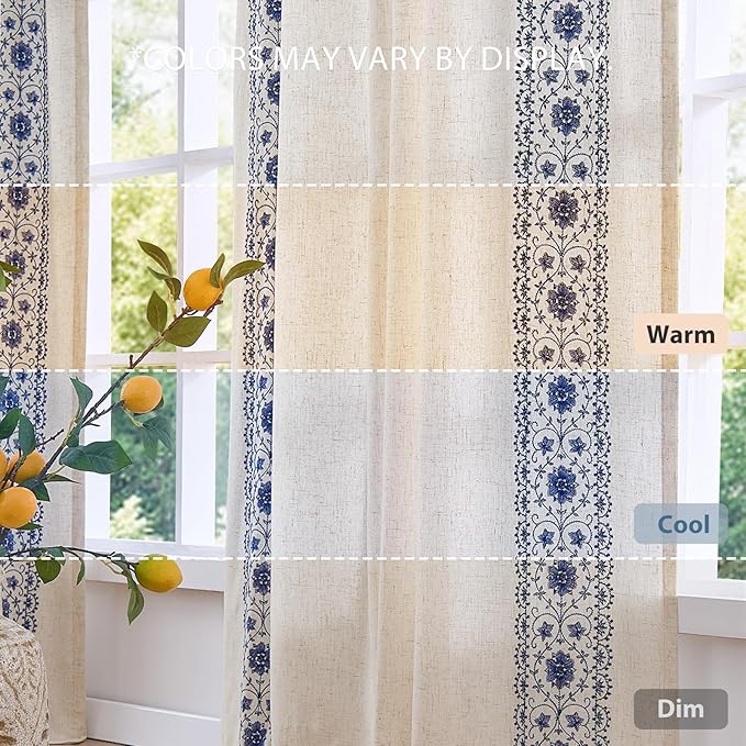 jinchan Floral Linen Curtains - Image 7