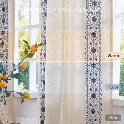 jinchan Floral Linen Curtains - Image 7