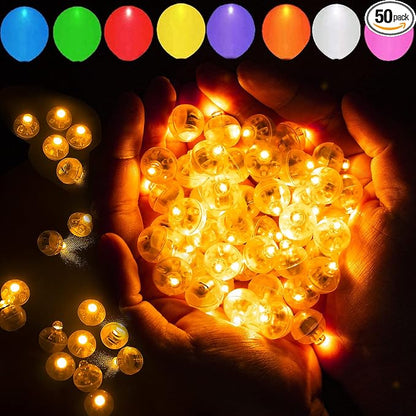 50pcs LED Orange Balloon Light Mini Tiny LED Light, Small Round Led Ball Lamp by Aogist