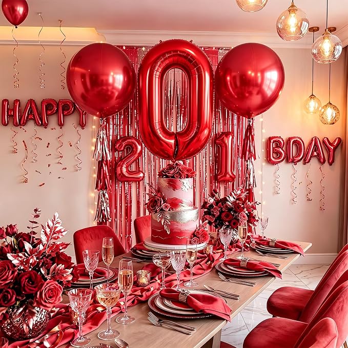 Number Balloons Red Party Balloon - Image 6