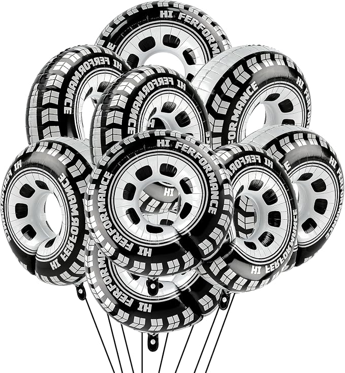 Race Car Balloons 5pcs 30inch Wheel Balloons Tire Balloon Tyre Racing Balloon by Lukinuo