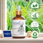 HIQILI 1 Fl Oz Vetiver Essential Oil, 100% Pure Natural for Skin, Candle Making - 30ml