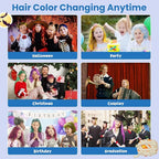 Temporary Blue Hair Color Wax for Kids, Women Men Colored Hair Styling Mud, Washable Style Dye for Girls Boys Teens, DIY Instant Hair Coloring Gel Cream for Cosplay Halloween Children's Day