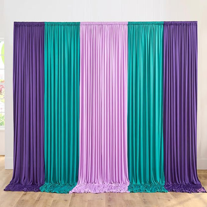 30 ft x 10 ft Wrinkle Free Turquoise Backdrop Curtains - Image 6