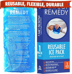 Perfect Remedy Gel Ice Pack - Hot & Cold Compress, Reusable Injury Ice Pack for Knee, Shoulder, Back, Neck, Hip, Ankle, Wrist, Foot Pain Relief & Injury Recovery Soft Gel for Muscle Strain (Blue, Reg)
