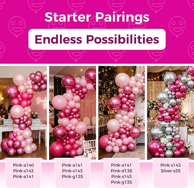 Bezente Pearl Pink Balloons Latex Party Balloons 100 Pack 12 inch | Light - Image 7