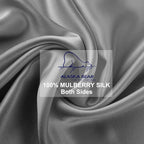 ALASKA BEAR Silk Pillowcase Men Women Beauty Anti Face Wrinkle Pillow Slip Case Real Mulberry Silk Queen Size with Zipper Closure (1pc, Iron Grey)