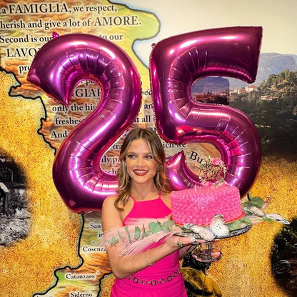 Hot Pink Number 5 Balloon 40 Inch, 5th Birthday Decorations Men Women | Foil - Image 2