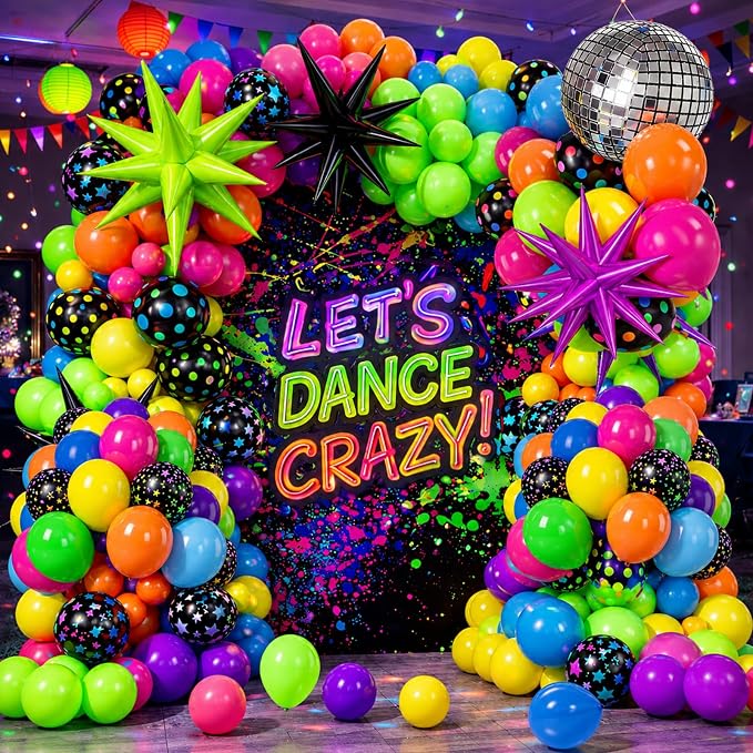 147PCS Neon Balloon Arch Garland Kit by SUNPROUND