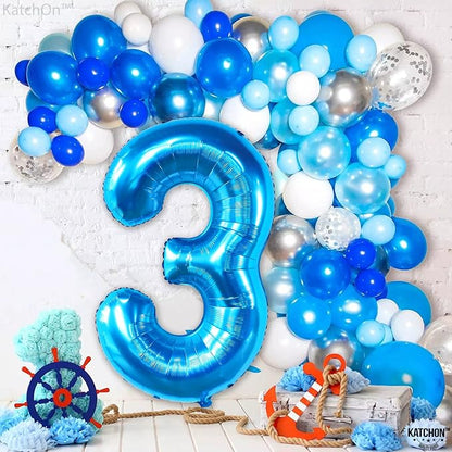 KatchOn Blue Foil Number Balloon 40 Inch, Number 3 Balloon | Mylar Foil Balloon - Image 7