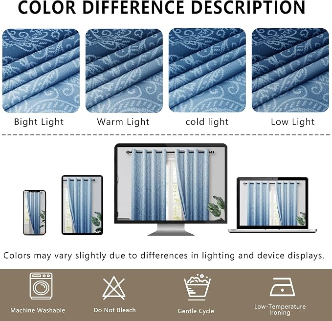 DWCN Navy Blue Blackout Curtains - Image 8