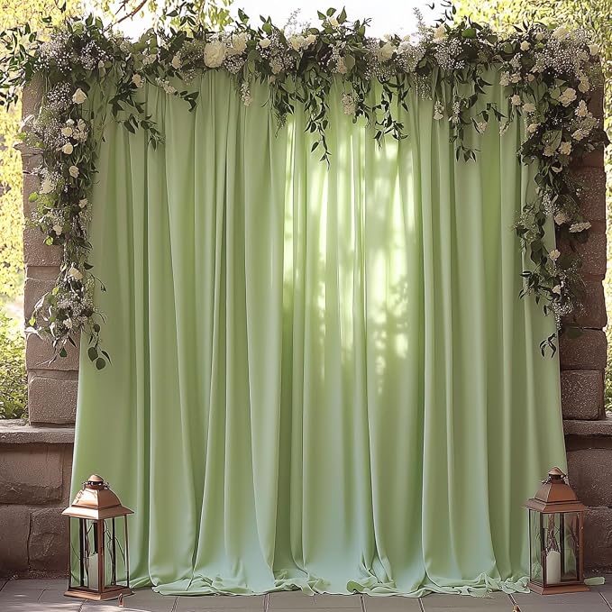 ESGOTBME 30x10ft Wrinkle Free Sage Green Backdrop Curtain - Image 9