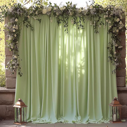 ESGOTBME 30x10ft Wrinkle Free Sage Green Backdrop Curtain - Image 9