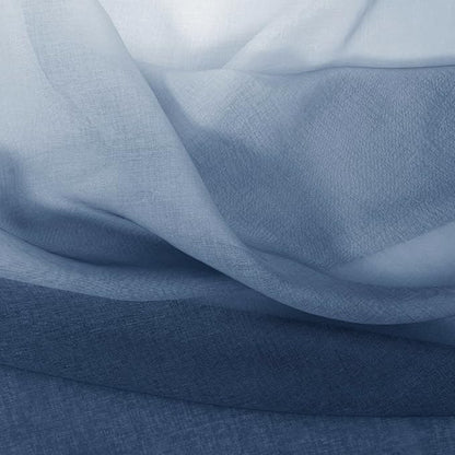 DWCN Blue Faux Linen Ombre Sheer Curtains - Image 5