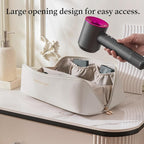 Travel Case Compatible with Dyson Airwrap Styler, Portable Supersonic Hair Dryer Travel Storage Bag, Waterproof Carrying Case Organizer for Shark Flexstyle and Attachments (White)