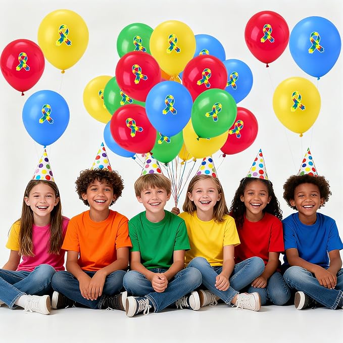 100 PCS Ribbon Awareness Balloons Decorations 12 Inch Ribbon Latex Balloons Arch - Image 6