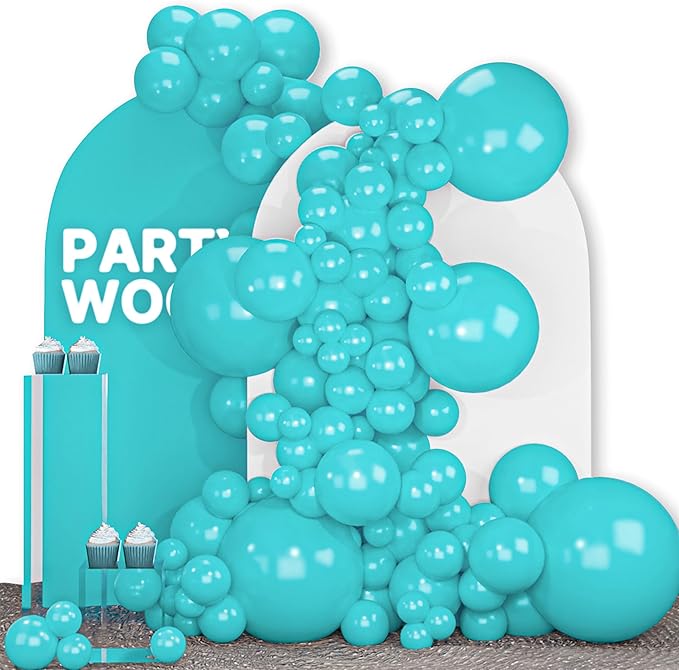 PartyWoo Teal Balloons 100pcs Different Sizes Pack of 18 12 10 5 Inch Turquoise by PartyWoo