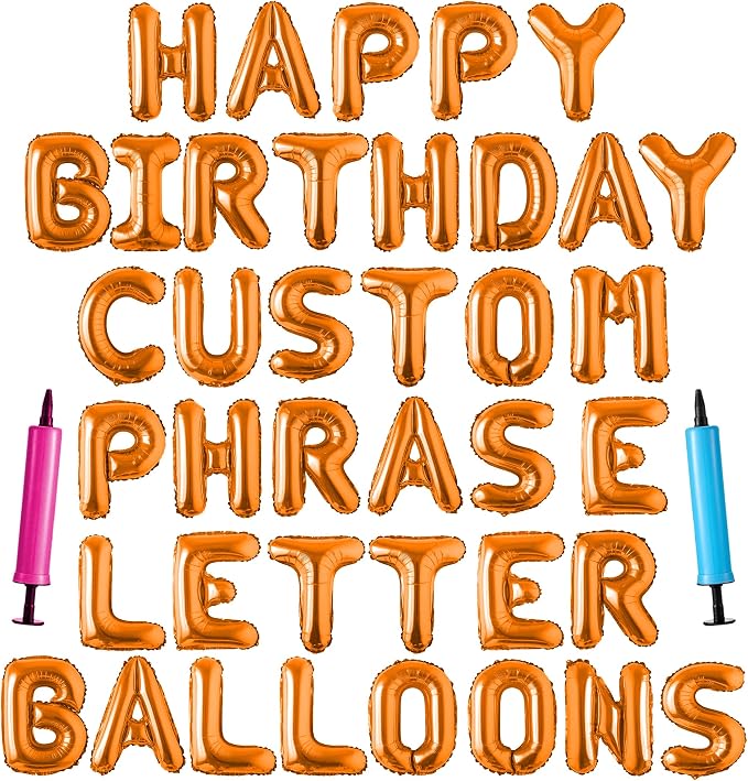 Happy Birthday Balloon Banner Custom Phrase Balloons letter 16 inch by LIOZEOKUN