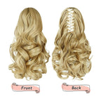 Ponytail Extension, Clip on Ponytails for Women, 12" Claw Clip in Short Curly Wavy Pony Hair Extension for Women - Light Honey Blonde