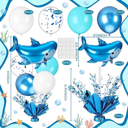 Civaner Shark Party Balloons Stand Kit 6 Sets, Fresh Colors - Image 3