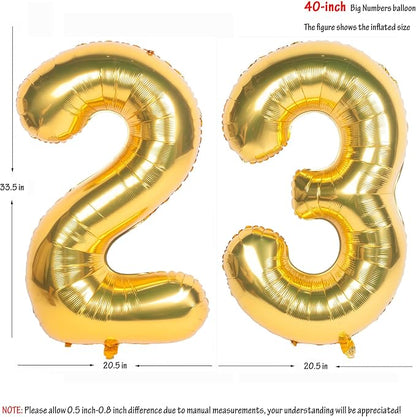 40 Inch gold Number Balloons 23 Helium Foil Mylar Balloon | Birthday Party - Image 2