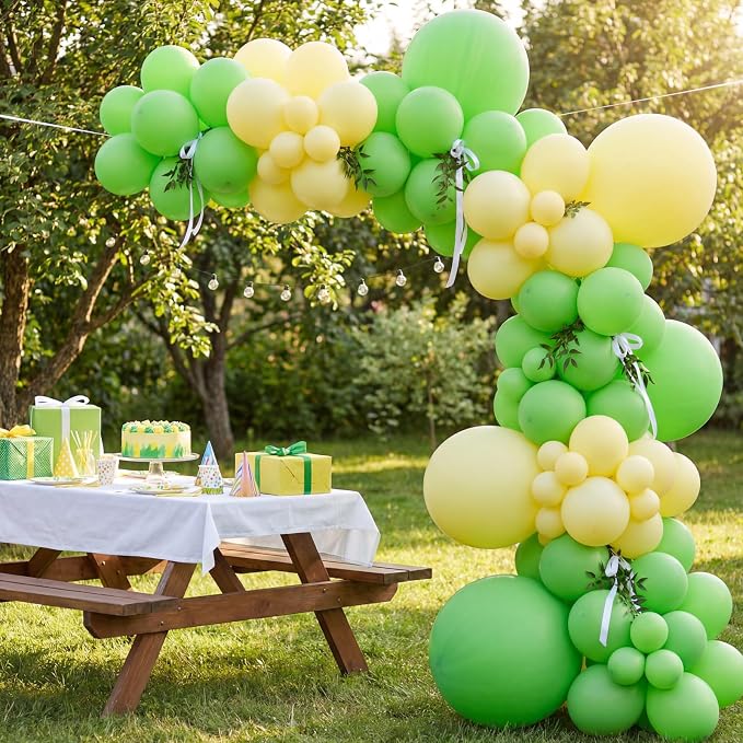 RUBFAC Lime Green Balloons Different Sizes Neon Green Balloon Arch 154pcs | - Image 8
