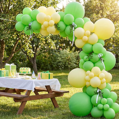 RUBFAC Lime Green Balloons Different Sizes Neon Green Balloon Arch 154pcs | - Image 8
