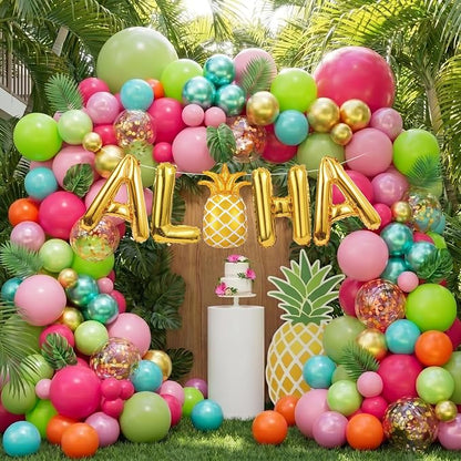 171Pcs Tropical Balloons Arch Garland Kit, Hawaiian Luau Aloha Party Decorations by LSYBBDECOO