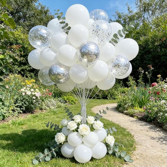 40pcs White Balloons, 12inch White Latex Party Balloons | Balloons Helium - Image 4