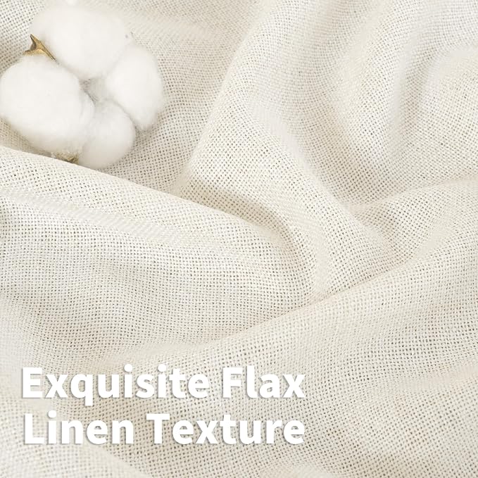 YoungsTex Ivory Linen Curtains 80 Inch Length - Image 4