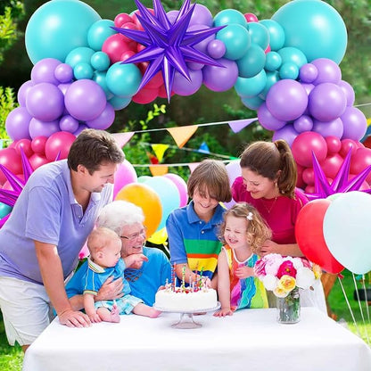 Hot Pink and Teal Blue Balloon Arch Garland Kit - Image 7