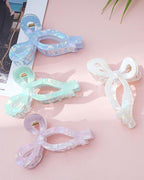 Mesovor Teen Girl Gifts Trendy Stuff - 4 Pack Elegant Bow Hair Claw Clips, Nonslip 4.3" Large Hair Grip Hairclips for Thick | Birthday Gifts for Teens Daughter Sister Christmas Gifts