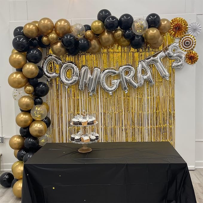 Black and Gold Confetti balloons - Image 8