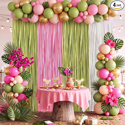 Frienda 4pcs Margarita Party Decorations 6.6ft Fringe Curtains Decorations by Frienda