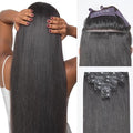 LUVME 0.59mm Zero Trace Invisible Clip in Hair Extensions, Yaki Straight 2 Pack 6 Pcs 100g 24 Inch, 100% Real Human Hair Clip Ins, Lightweight Invisible Volume for Daily Wear, Work & Parties