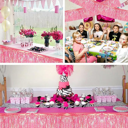 BEISHIDA Laser Pink Fringe Garland Banner 30ft Wall Tinsel Foil Streamers | - Image 6