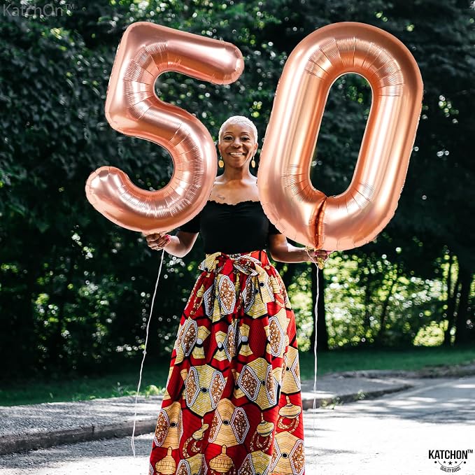 KatchOn Rose Gold 0 Number Balloons 40 Inch | Zero Balloon, Rose Gold Party - Image 2