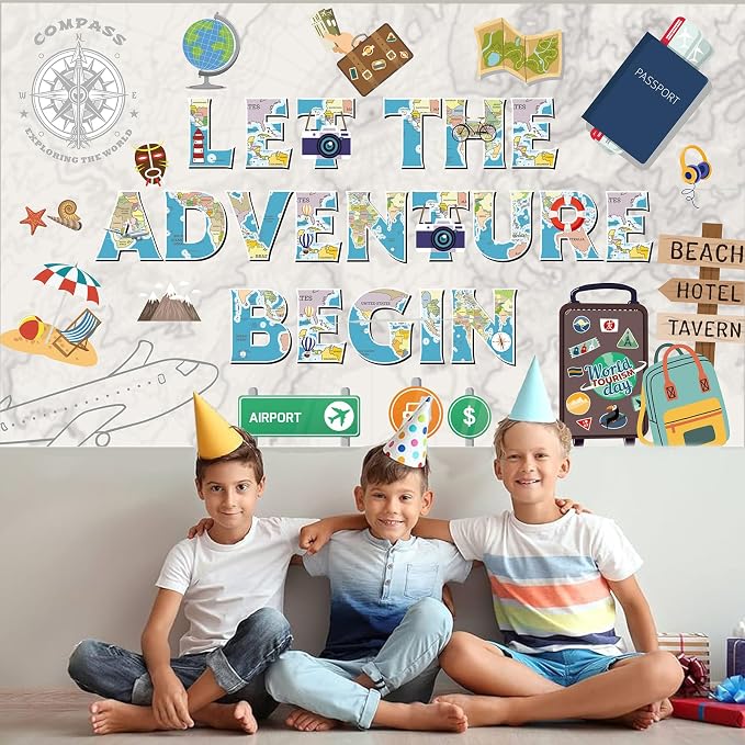 Colorful Let The Adventure Begin Backdrop Banner Photography Background - Image 5
