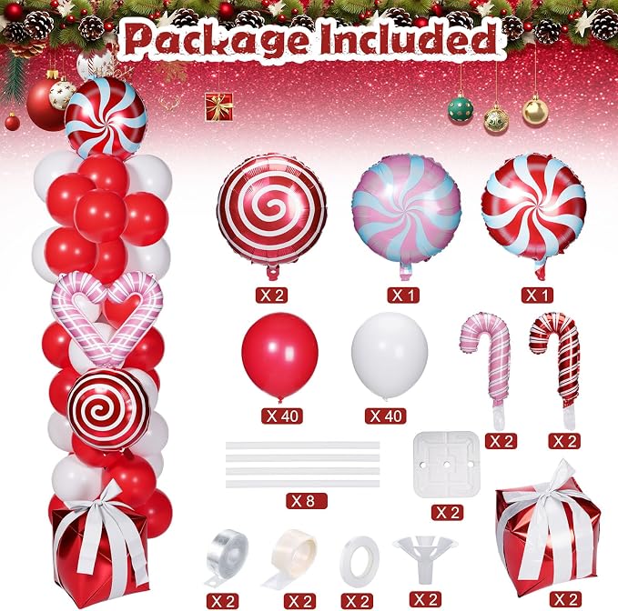 Skylety 2 Sets Balloon Column Stand Kit Balloon Tower Stand - Image 2