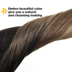 GOO GOO Clip in Hair Extensions Real Human Hair, Remy Human Hair Extensions Clip ins for Women, Natural Human Hair, 14inch 120g 7Pcs, 2/6/18 Balayage Brown to Dirty Blonde