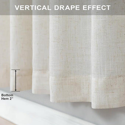 Natural Linen Curtains 54 Inch Length - Image 6