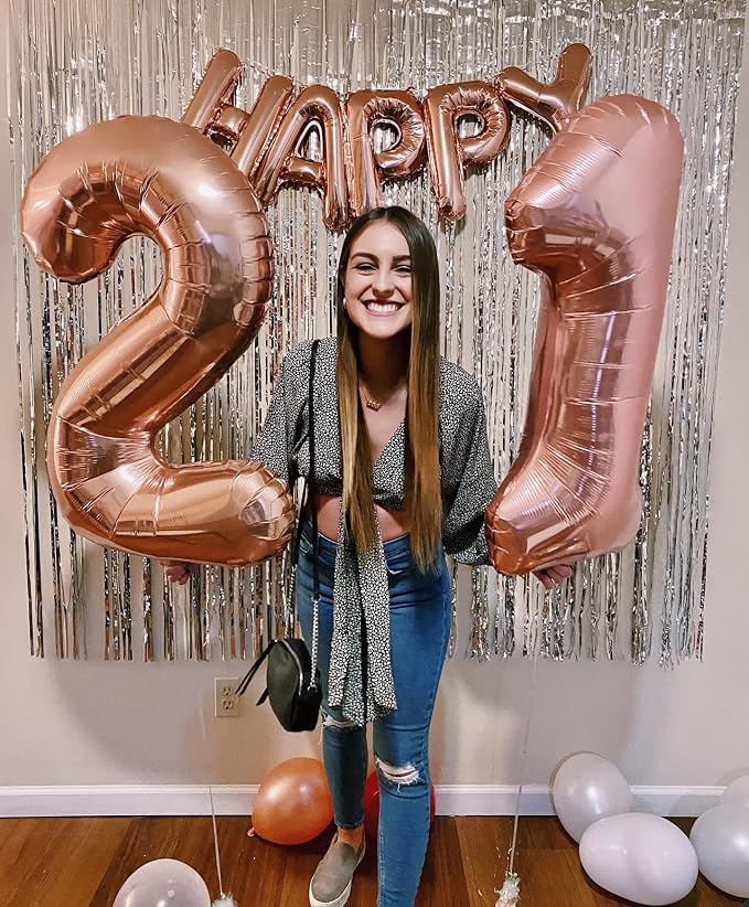 Rose Gold Number 21 Balloon 40 Inch - Image 7
