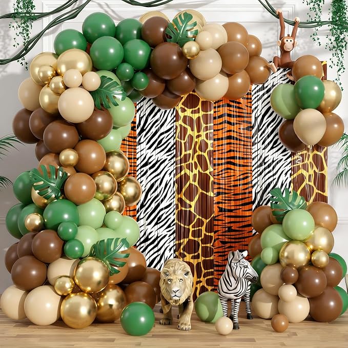 Jungle Safari Balloon Arch Garland Kit Birthday Party Decorations | Animal by Payolorn