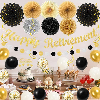 Vlipoeasn Black Gold Retirement Decorations - Image 8