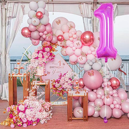 Hot Pink 1 Balloon, 40 Inch Large Laser Hot Pink Foil Helium Number Balloons 0-9 - Image 6