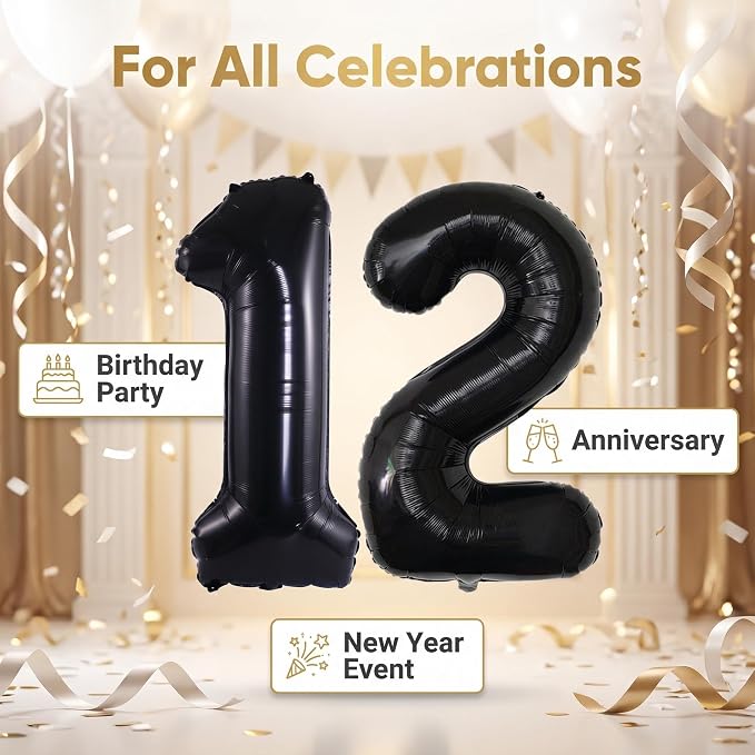 Number 12 Balloon Foil Mylar Balloons - Image 6