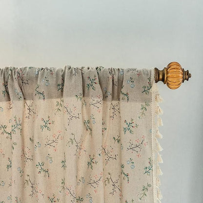 Sutuo Home Florals Boho Farmhouse Curtains, Semi-Blackout Drape Bohemian Window - Image 3
