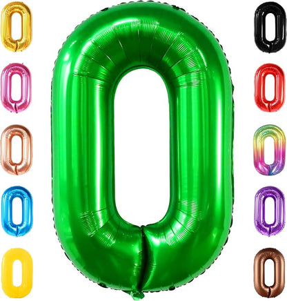 KatchOn Dark Green 0 Number Balloons 40 Inch | 0 Digit Balloon, Number 0 by KatchOn